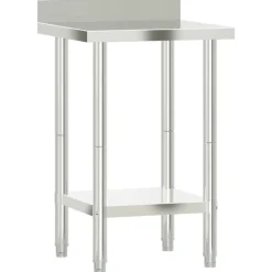 vidaXL Table de travail de cuisine avec dosseret 55x55x93 cm inox