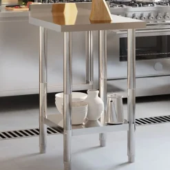 vidaXL Table de travail de cuisine avec dosseret 55x55x93 cm inox