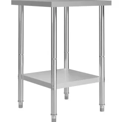 vidaXL Table de travail de cuisine 60x60x85 cm Acier inoxydable