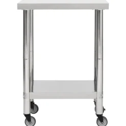 vidaXL Table de travail de cuisine avec roues 60x30x85 cm Inox
