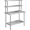 vidaXL Table de travail de cuisine avec étagère 120x60x150 cm Inox