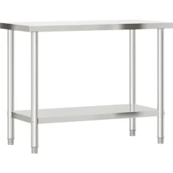 Restauration-vidaXL Table de travail de cuisine 110x55x85 cm acier inoxydable