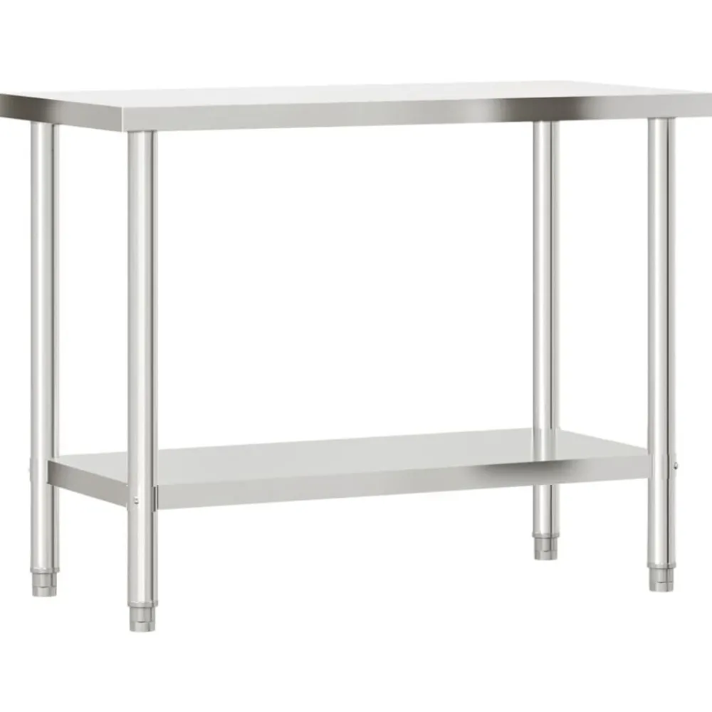 Restauration-vidaXL Table de travail de cuisine 110x55x85 cm acier inoxydable
