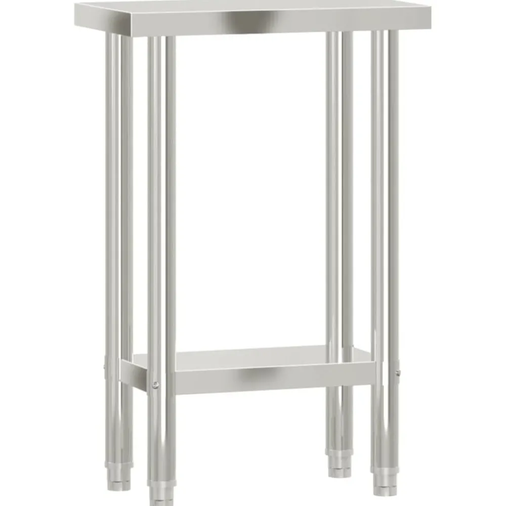 vidaXL Table de travail de cuisine 55x30x85 cm acier inoxydable