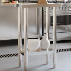 vidaXL Table de travail de cuisine 55x30x85 cm acier inoxydable