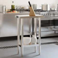 vidaXL Table de travail de cuisine 55x30x85 cm acier inoxydable