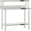 Restauration-vidaXL Table de travail de cuisine avec étagère 110x55x120 cm inox