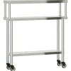 Restauration-vidaXL Table de travail de cuisine avec étagère 110x30x120 cm inox