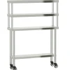 vidaXL Table de travail de cuisine avec étagère 110x30x150 cm inox