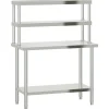 vidaXL Table de travail de cuisine avec étagère 110x55x150 cm inox