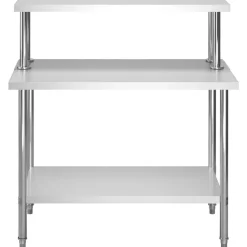 vidaXL Table de travail de cuisine avec étagère 120x60x120 cm Inox