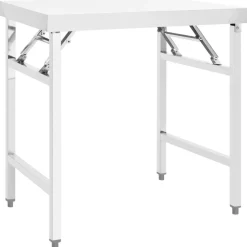 Restauration-vidaXL Table de travail pliable de cuisine 85x60x80cm Acier inoxydable