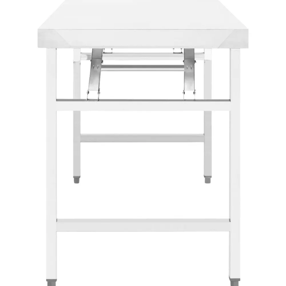 Restauration-vidaXL Table de travail pliable de cuisine 85x60x80cm Acier inoxydable