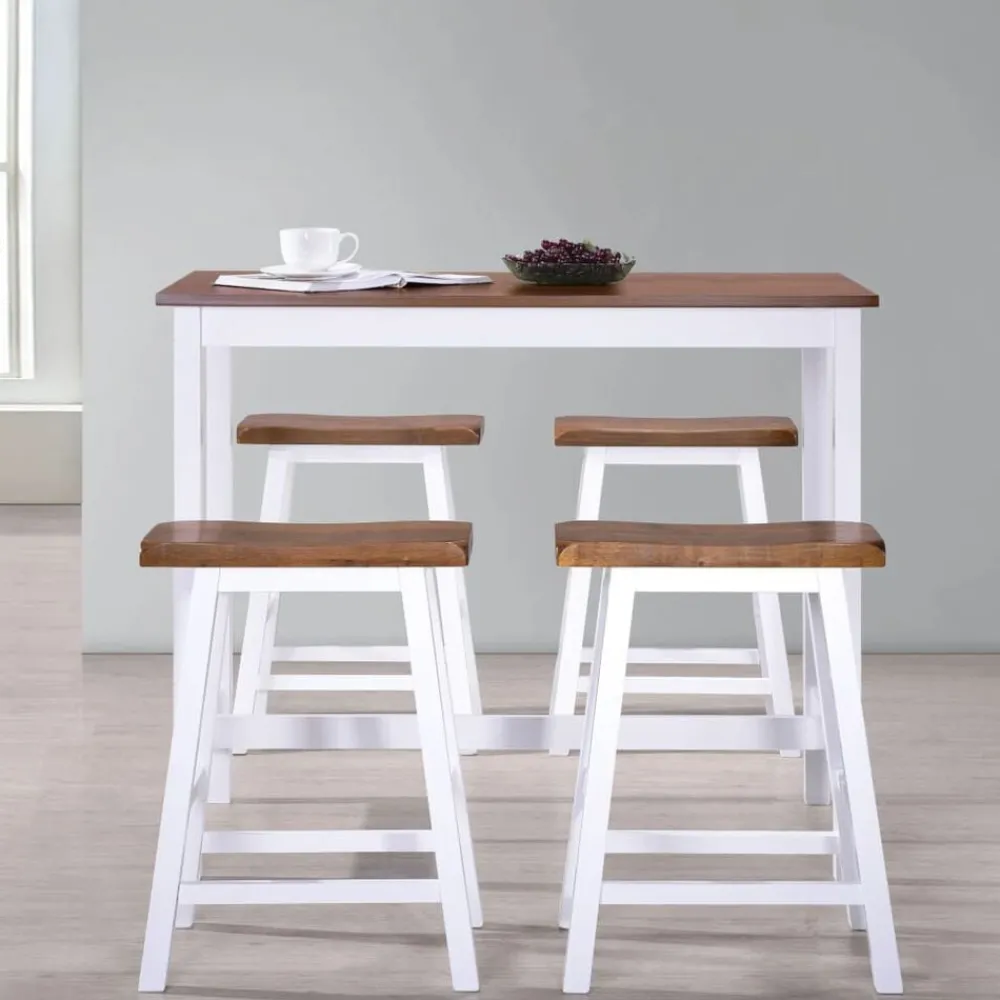 Ensembles De Meubles-vidaXL Table et tabouret de bar 5 pcs Bois massif