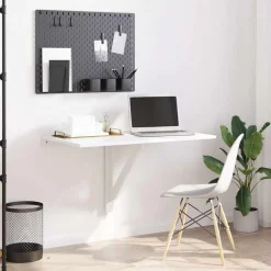 Tables-vidaXL Table murale rabattable 100x60 cm Blanc