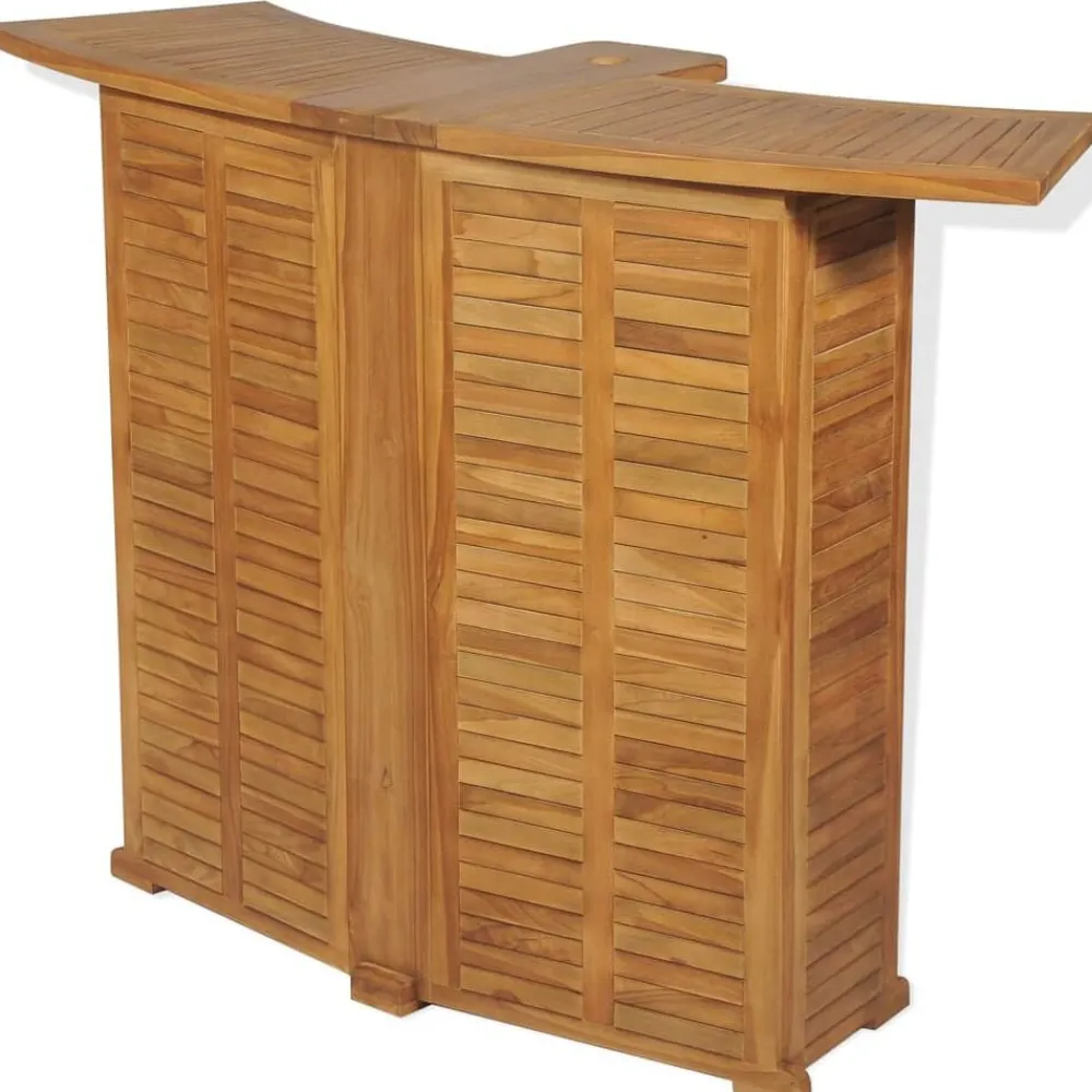 vidaXL Table pliable de bar 155x53x105 cm Bois de teck solide