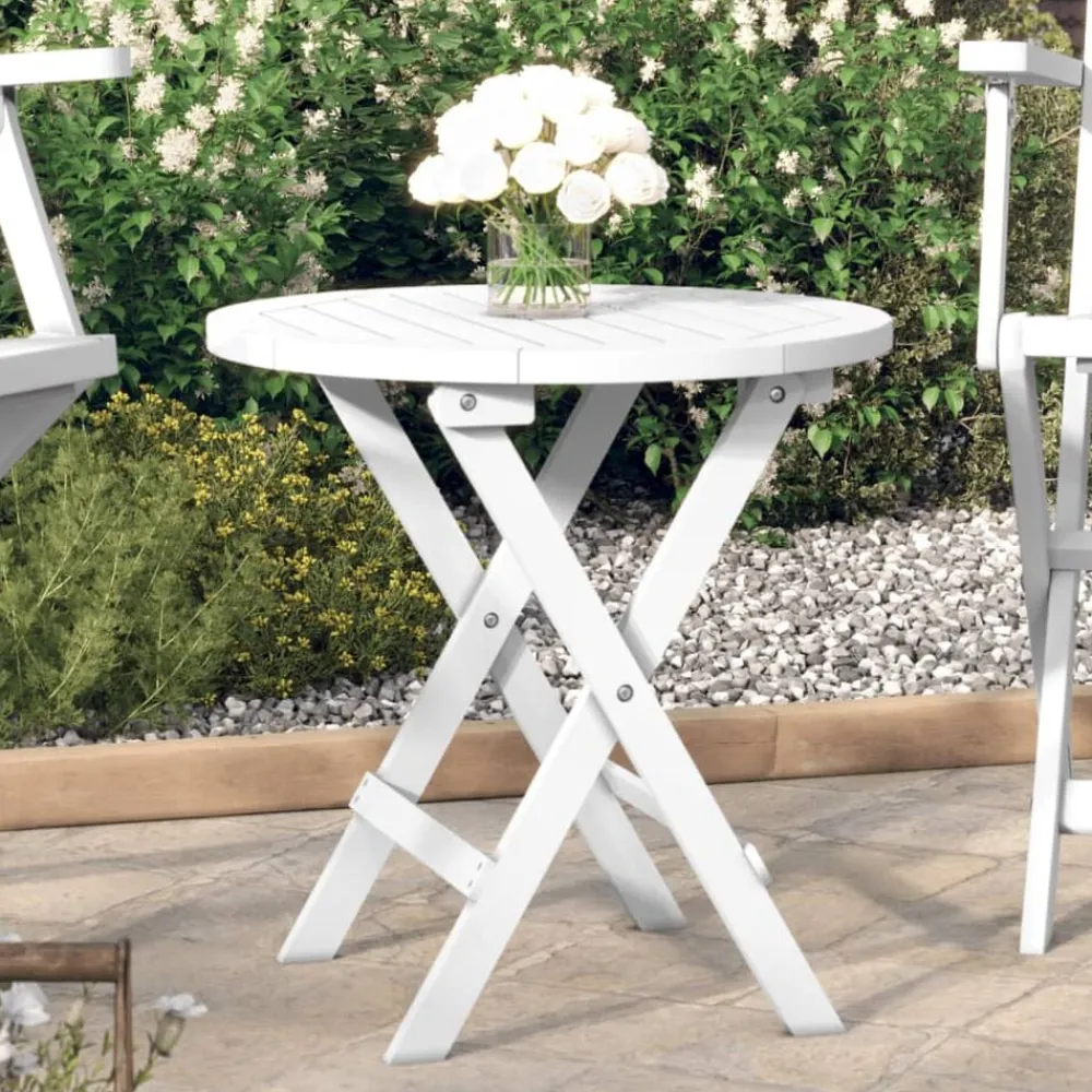 vidaXL Table pliable de jardin Ø 46 cm bois d'acacia solide