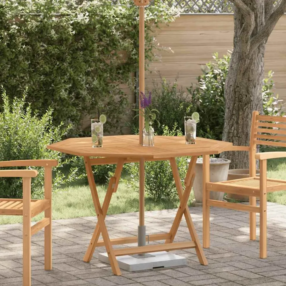 Mobilier De Jardin-vidaXL Table pliable de jardin 110x110x75 cm bois massif de teck