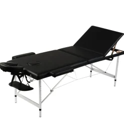 vidaXL Table pliable de massage 3 zones avec cadre en aluminium