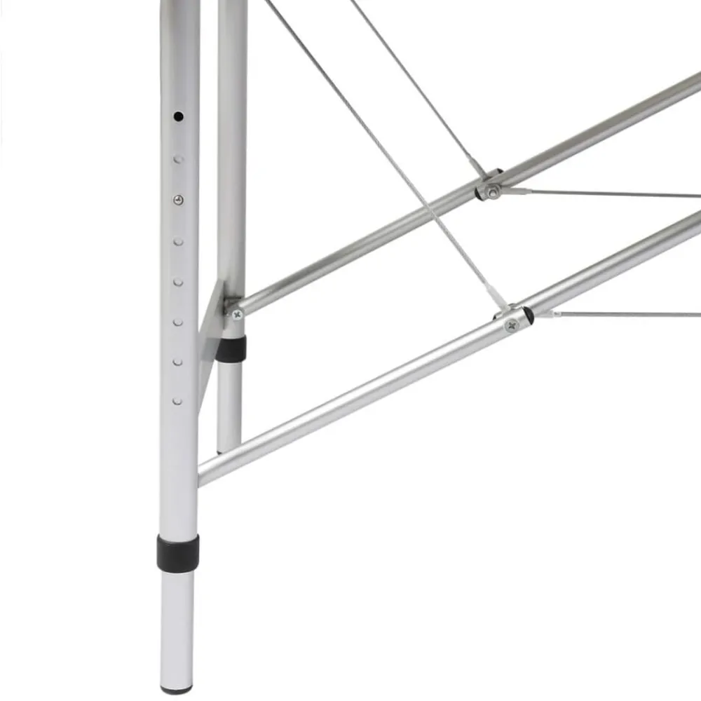 vidaXL Table pliable de massage Blanc crème 3 zones cadre en aluminium