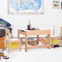 Mobilier Pour Bébés & Tout-Petits-vidaXL Table pour enfants avec 2 chaises MDF Marron