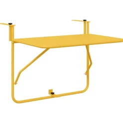 Mobilier De Jardin-vidaXL Table Suspendue de Balcon 60 x 39 x 65 cm Acier Moutarde