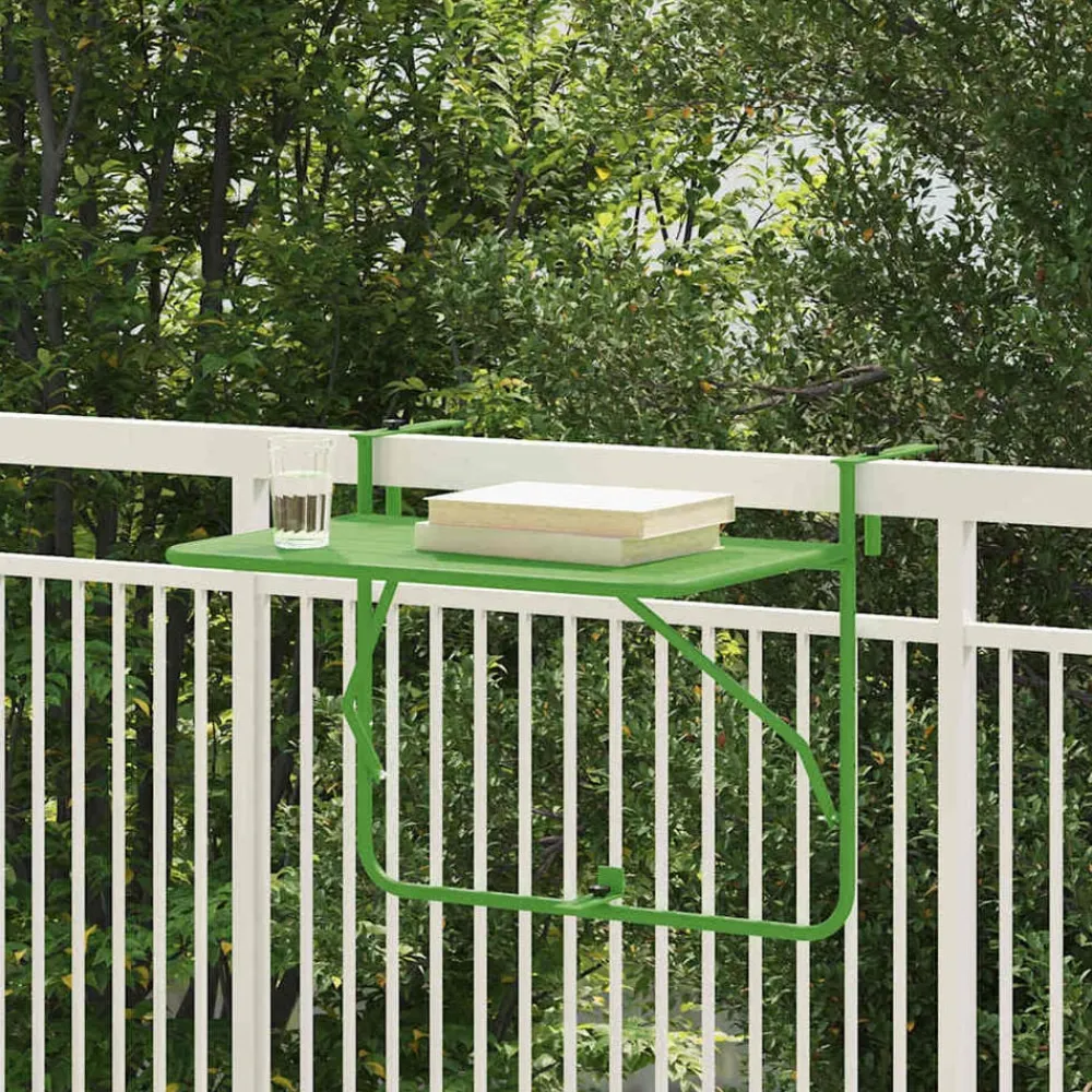 vidaXL Table Suspendue de Balcon 60 x 39 x 65 cm Acier