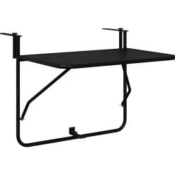 Mobilier De Jardin-vidaXL Table Suspendue de Balcon 60 x 39 x 65 cm Acier Noir