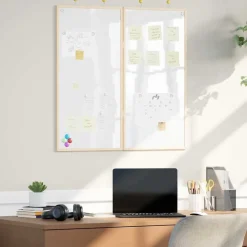 vidaXL Tableau d'Affichage Blanc 80 x 80 x 1.4 cm Bois de pin massif