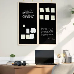 Fournitures De Bureau-vidaXL Tableau d'Affichage Noir 80 x 80 x 1.4 cm Bois de pin massif