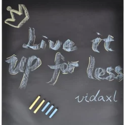 vidaXL Tableau noir autocollant mural 0,45x2 m 2 rouleaux avec craies