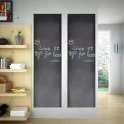 vidaXL Tableau noir autocollant mural 0,45x2 m 2 rouleaux avec craies