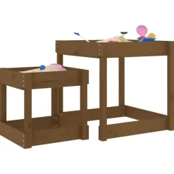 Jeux De Plein Air-vidaXL Tables à sable 2 pcs marron miel bois de pin massif Pin marron miel