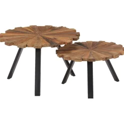 vidaXL Tables basses 2 pcs Bois de récupération massif