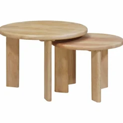 vidaXL Tables basses gigognes 2 pcs Noir Bois de mangue massif
