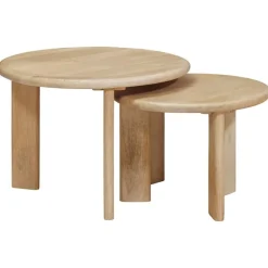 vidaXL Tables basses gigognes 2 pcs Noir Bois de mangue massif