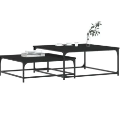 Tables-vidaXL Tables basses gigognes 2 pcs bois d'ingénierie Noir