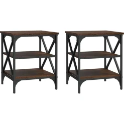vidaXL Tables d'appoint 2 pcs Chêne marron 40x42x50 cm Bois ingénierie