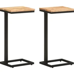 vidaXL Tables d'appoint 2 pcs 31,5x24,5x64,5 cm Bois d'acacia solide