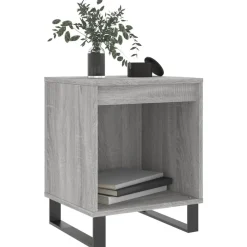 Tables-vidaXL Tables de chevet 2 pcs 40x35x50 cm bois ingénierie Sonoma gris