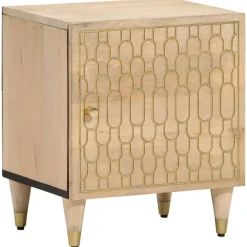 Tables-vidaXL Tables de chevet 2 pcs 40x33x46 cm Bois de manguier solide Marron