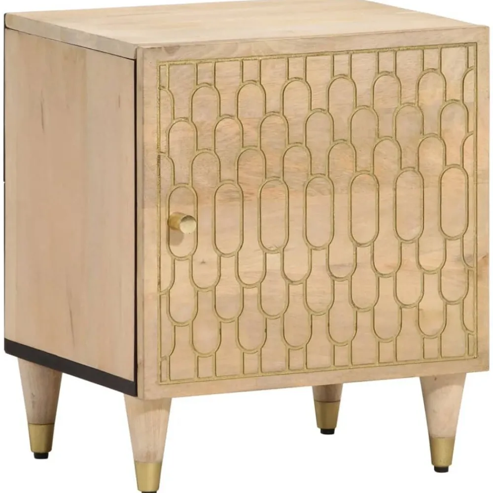Tables-vidaXL Tables de chevet 2 pcs 40x33x46 cm Bois de manguier solide Marron