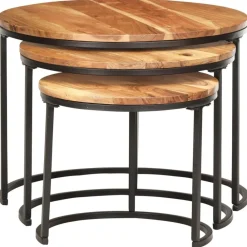 Tables-vidaXL Tables gigognes 3 pcs Bois d'acacia massif