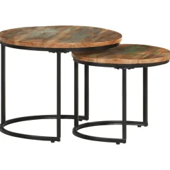 vidaXL Tables gigognes 2 pcs Bois de récupération massif