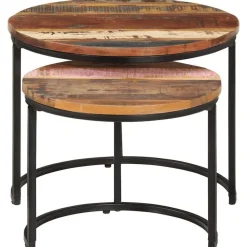 vidaXL Tables gigognes 2 pcs Bois de récupération massif
