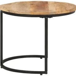 vidaXL Tables gigognes 2 pcs Bois de manguier brut