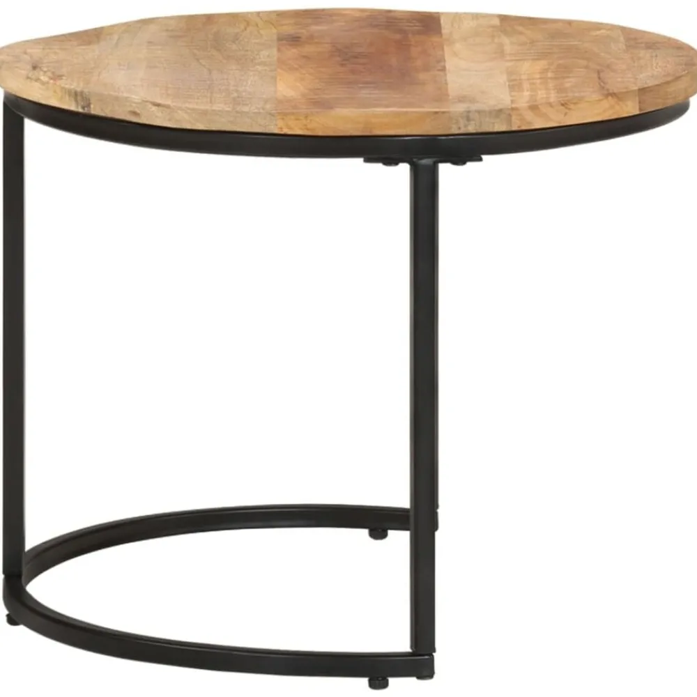 vidaXL Tables gigognes 2 pcs Bois de manguier brut