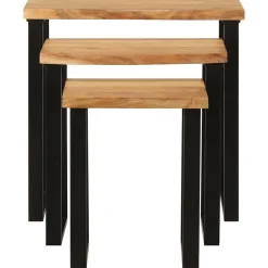 vidaXL Tables gigognes 3 pcs avec bord vivant bois massif d'acacia