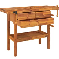 Accessoires De Quincaillerie-vidaXL Établi avec tiroirs et étaux 124x52x83 cm Bois massif d'acacia