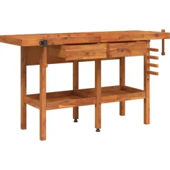 Accessoires De Quincaillerie-vidaXL Établi avec tiroirs et étaux 162x62x83 cm Bois massif d'acacia